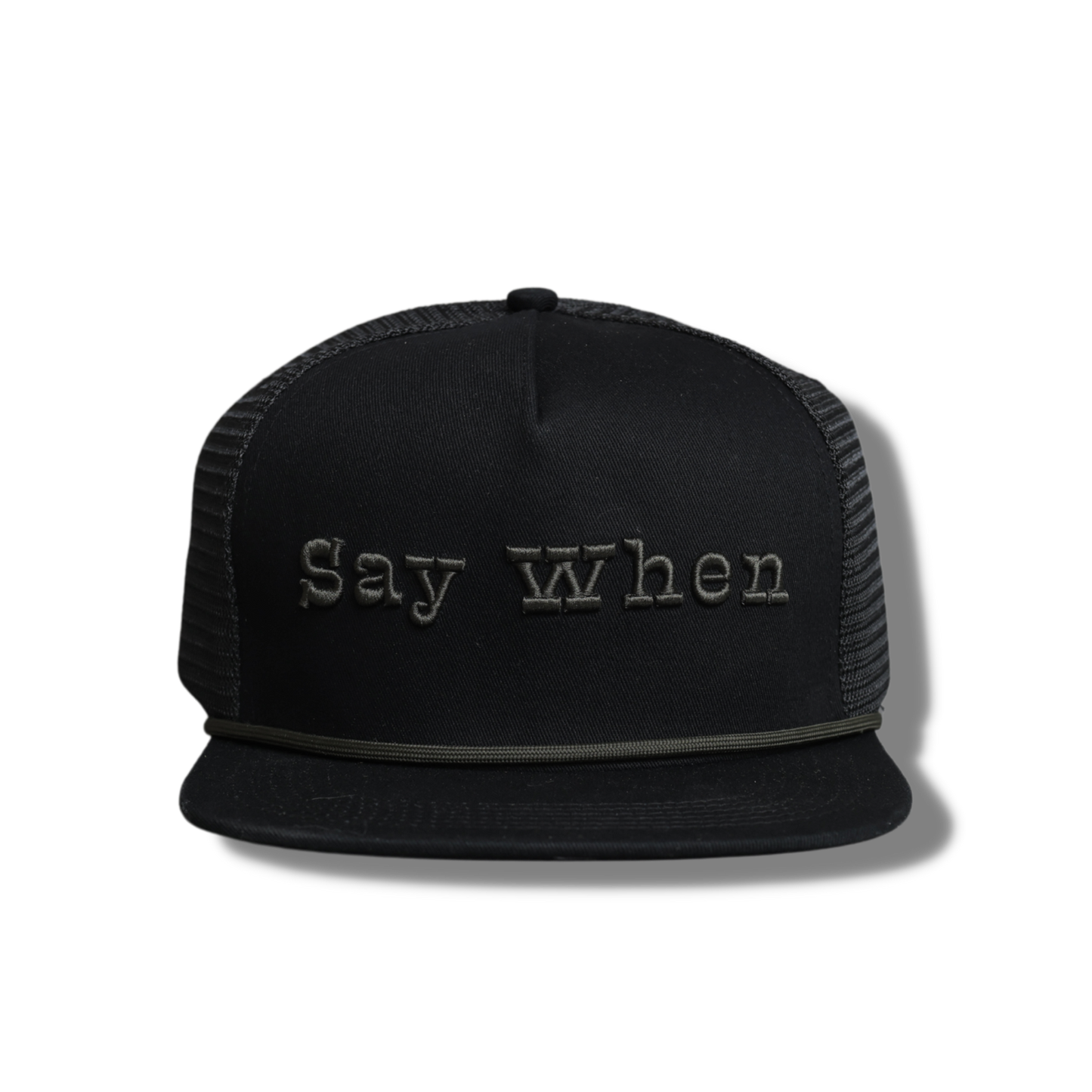 XL Say When Black Trucker Hat