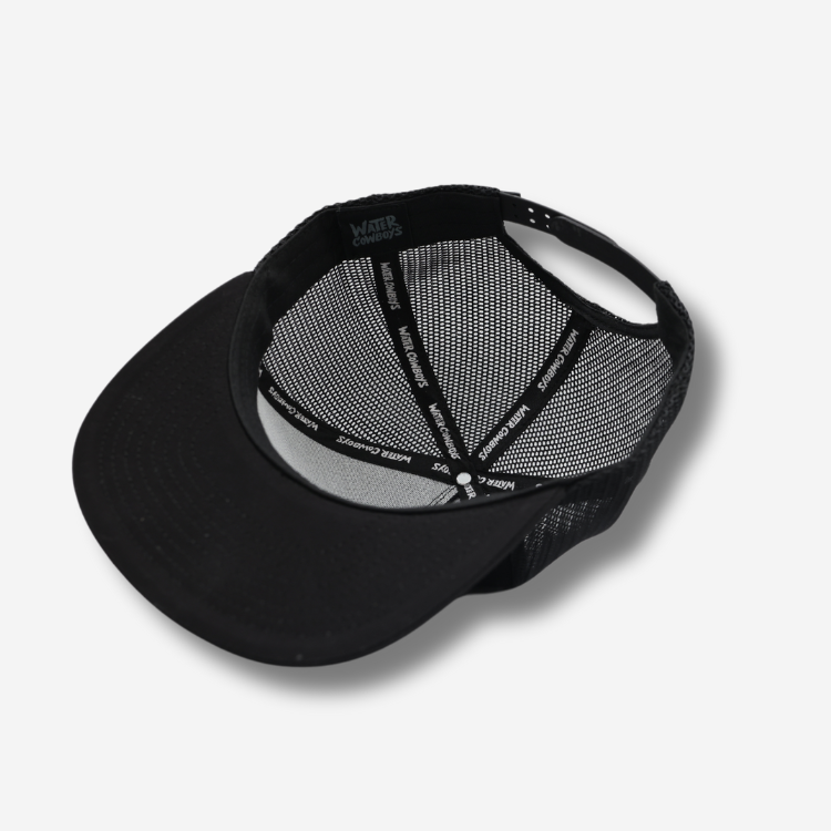 Black WC Leather Patch Trucker