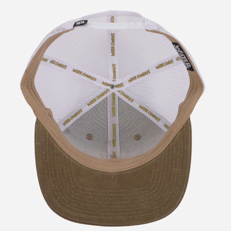 Waxed Frontier Trucker - Driftwood Leather Patch Hat