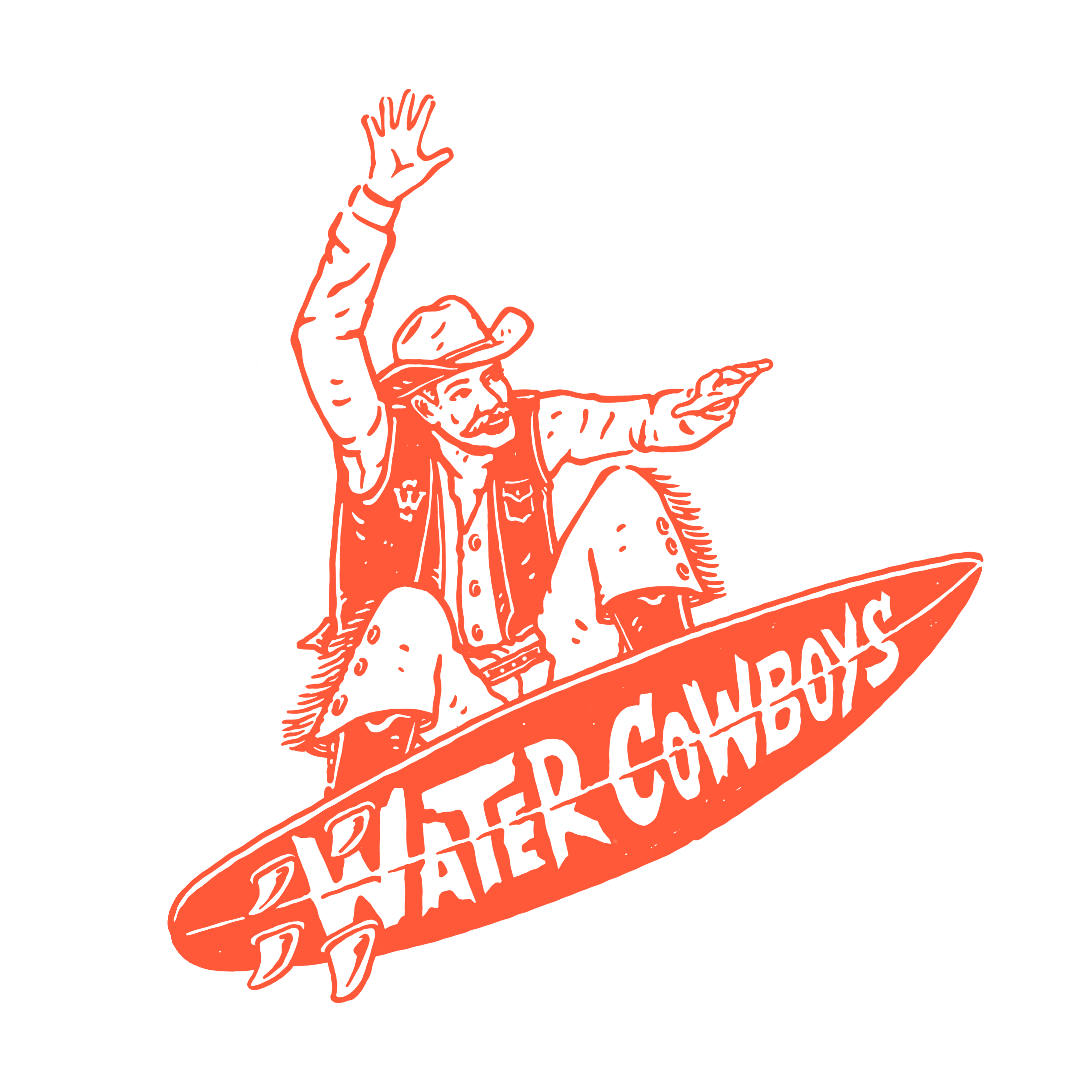 Surfing Cowboy Decal – Water Cowboys